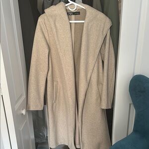 Zara Beige Hooded Coat